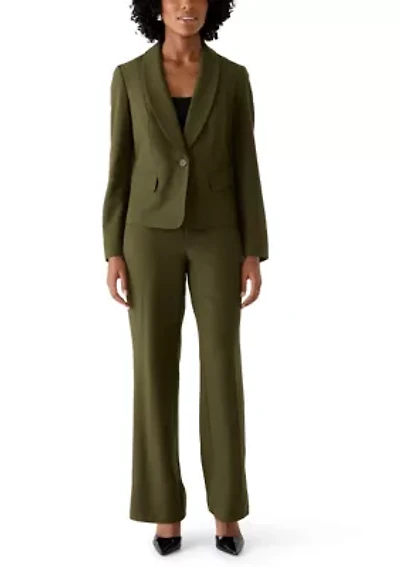 One Button Shawl Jacket and Pull On Pant