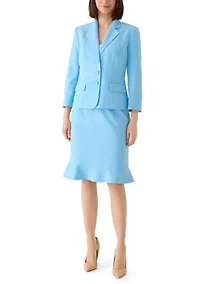 Three Button Seamed Jacket and Flounce Skirt