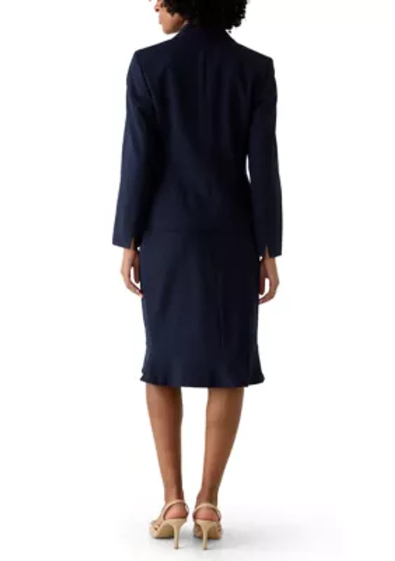 Three Button Seamed Jacket and Flounce Skirt