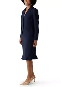 Three Button Seamed Jacket and Flounce Skirt