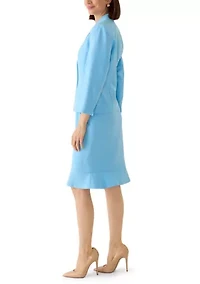Three Button Seamed Jacket and Flounce Skirt