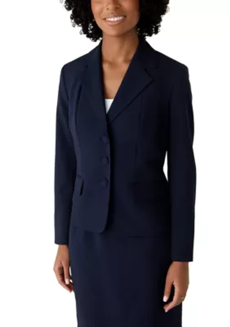 Three Button Seamed Jacket and Flounce Skirt