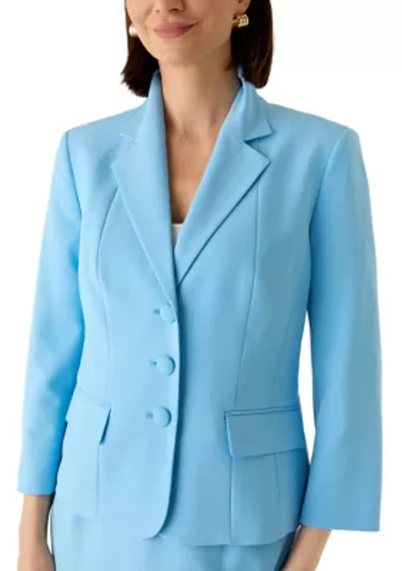 Three Button Seamed Jacket and Flounce Skirt