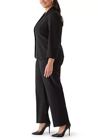 Two Button Jacket with Inset Waist and Pant