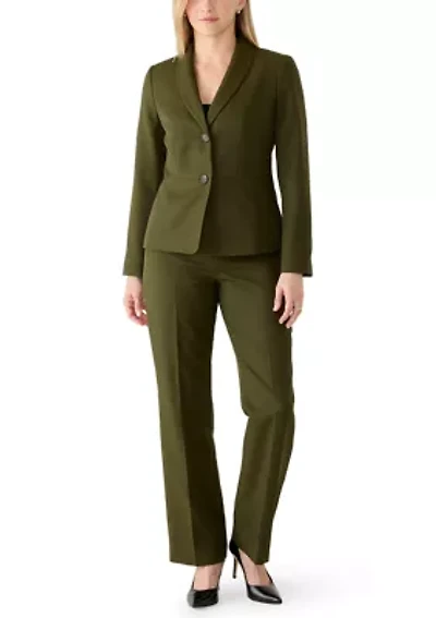 Melange Two Button Shawl Jacket and Pant