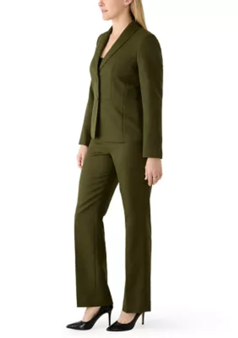 Melange Two Button Shawl Jacket and Pant