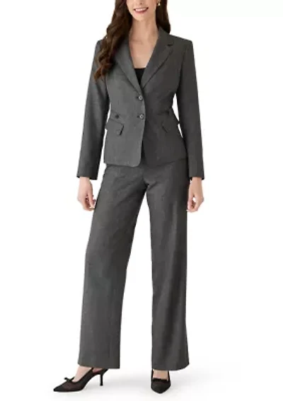 Four Pocket Jacket and Fly Front Wide Leg Pant