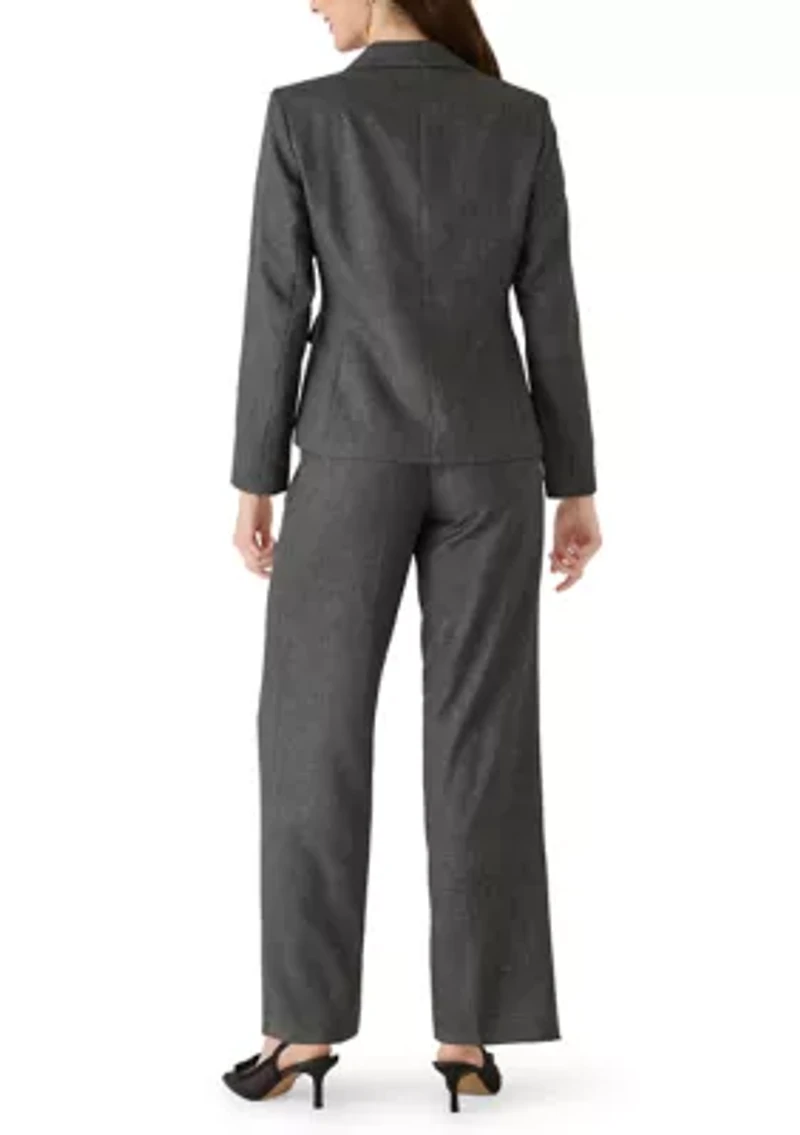 Four Pocket Jacket and Fly Front Wide Leg Pant