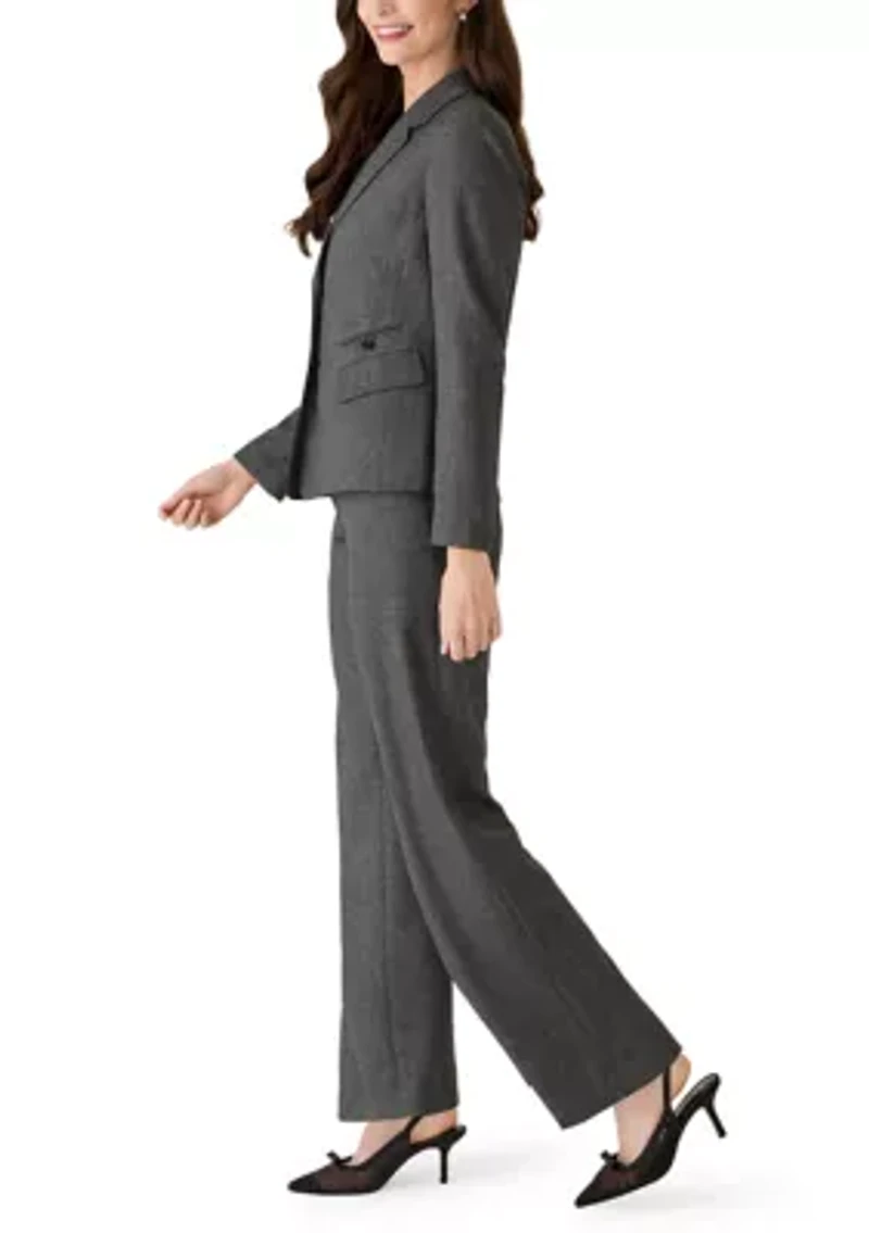 Four Pocket Jacket and Fly Front Wide Leg Pant