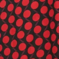 Women's 3/4 Sleeve V-Neck Dot Print Belted Midi Dress