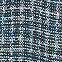 Women's Multi Boucle Knit Tweed A-Line Dress with Bow and Embellished Pearl Buttons