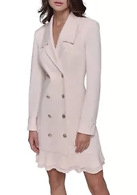 Women's Scuba Crepe Blazer Dress with Flounce Hem