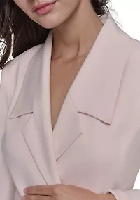 Women's Scuba Crepe Blazer Dress with Flounce Hem