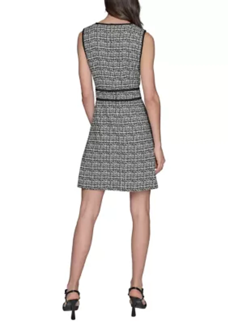 Women's Textured Jacquard A-Line Dress