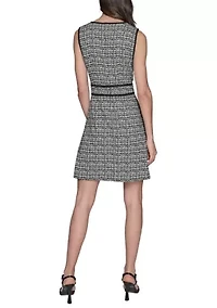 Women's Textured Jacquard A-Line Dress