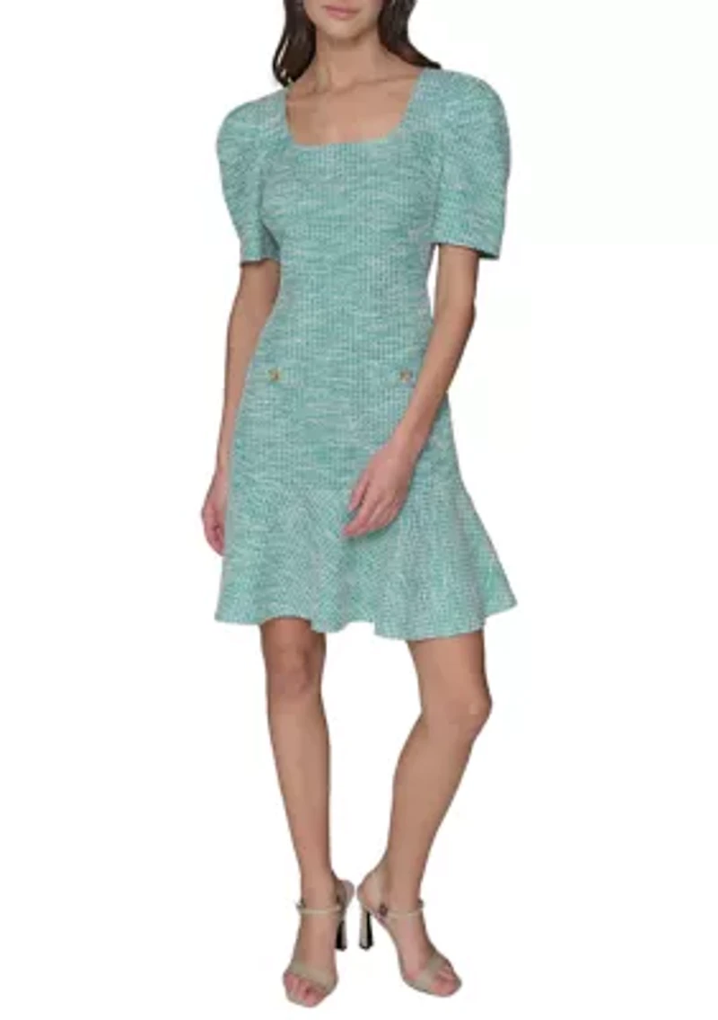 Women's Solid Tweed Sheath Dress