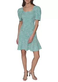 Women's Solid Tweed Sheath Dress