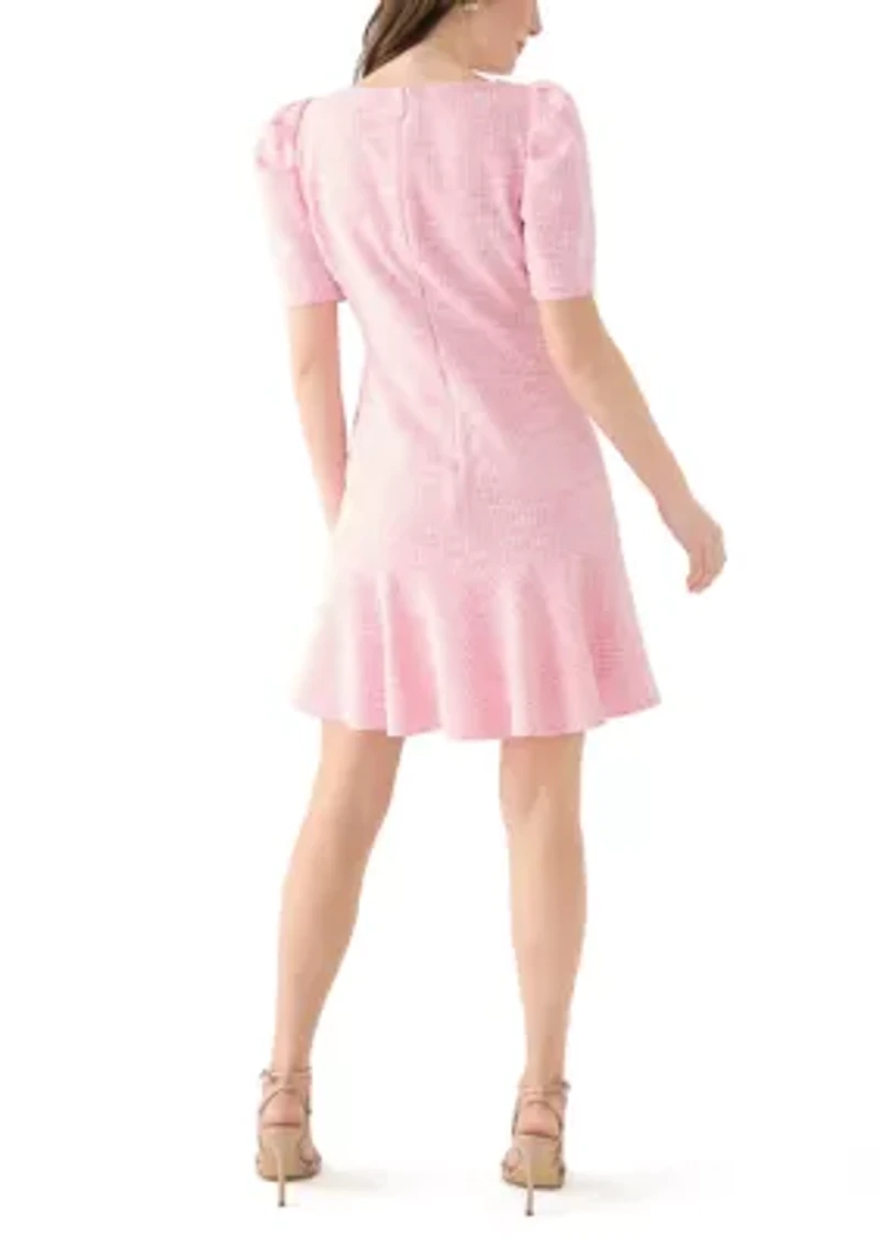 Women's Solid Tweed Sheath Dress