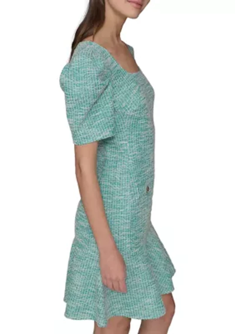 Women's Solid Tweed Sheath Dress