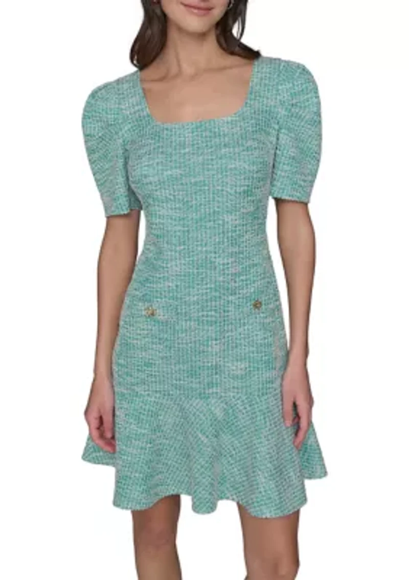 Women's Solid Tweed Sheath Dress