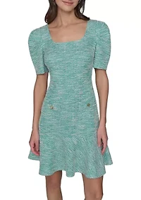Women's Solid Tweed Sheath Dress