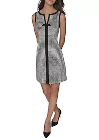 Women's Millennium Jacquard A-Line Dress with Contrast Frame and Bow