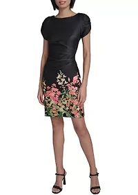 Women's Printed Scuba Sheath Dress