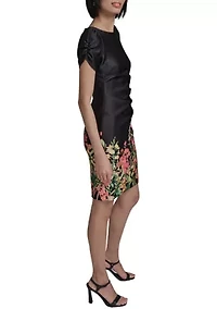 Women's Printed Scuba Sheath Dress