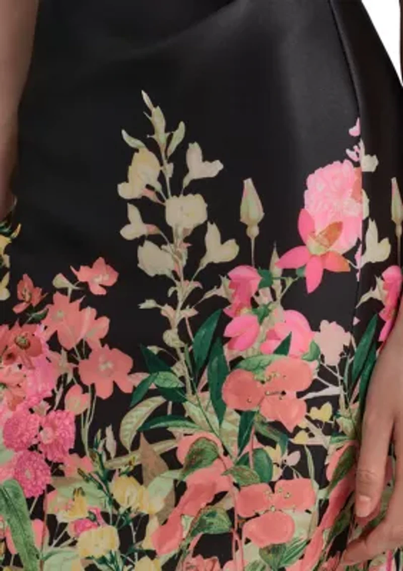 Women's Printed Scuba Sheath Dress