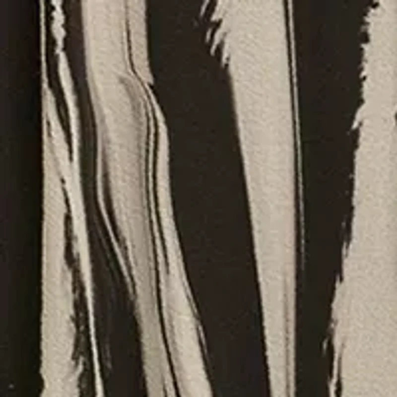 Women's Long Sleeve Stripe Print Belted Fit and Flare Dress