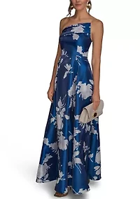 Women's Strapless Floral Gown