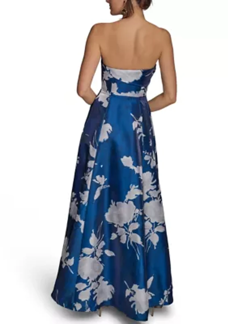 Women's Strapless Floral Gown