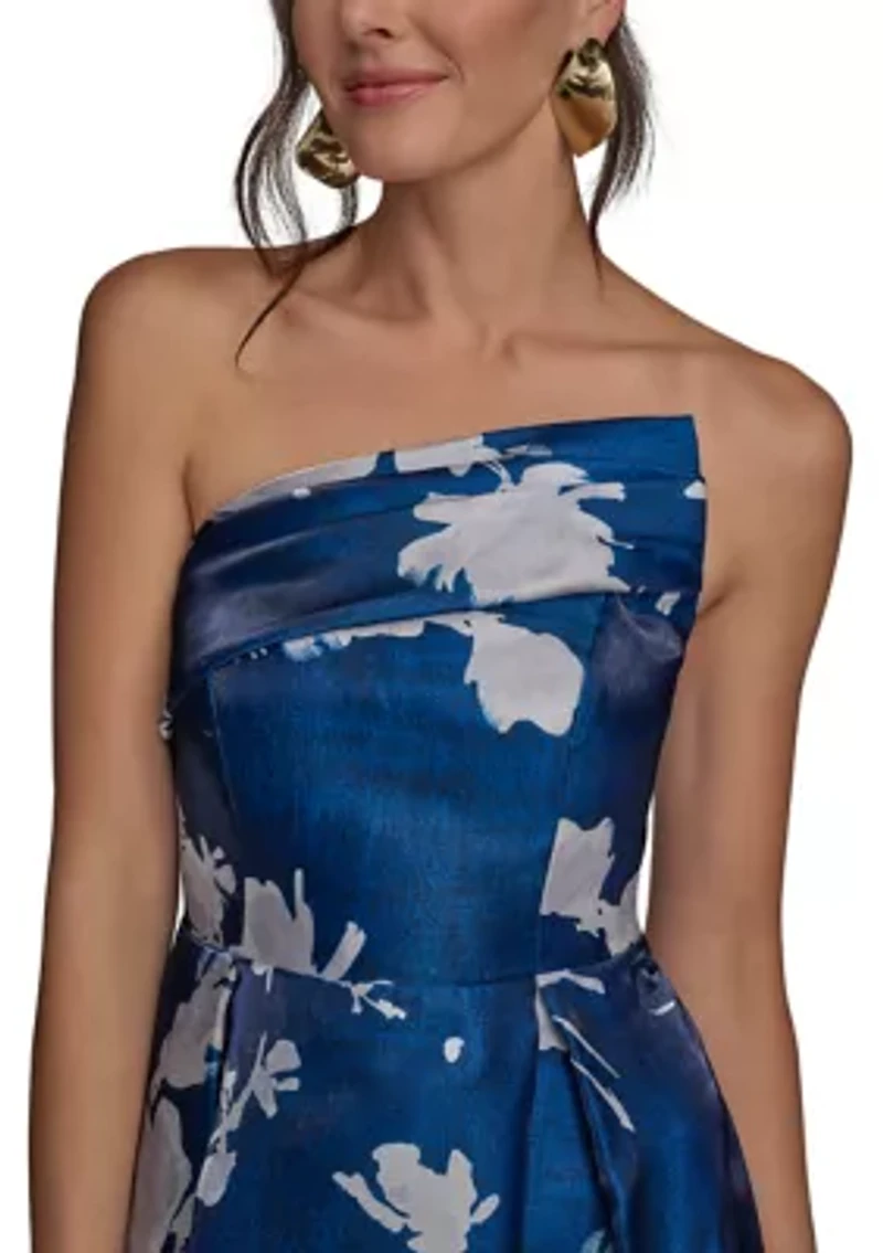 Women's Strapless Floral Gown