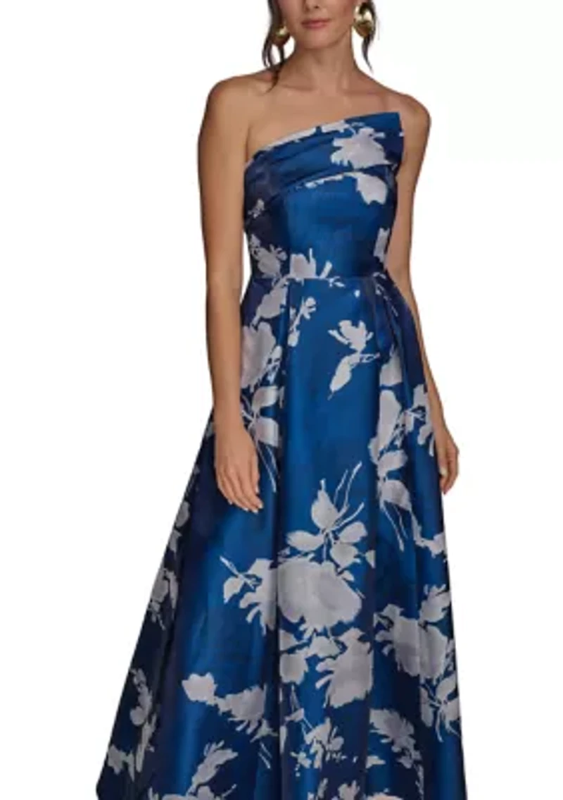 Women's Strapless Floral Gown