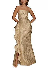 Women's Strapless Ruffle Gown
