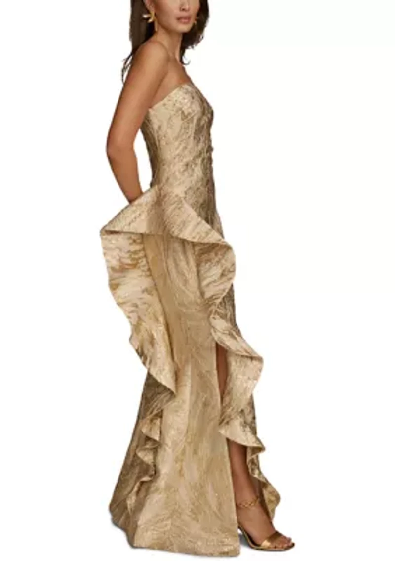 Women's Strapless Ruffle Gown