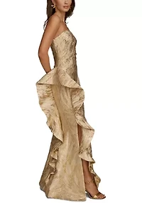 Women's Strapless Ruffle Gown