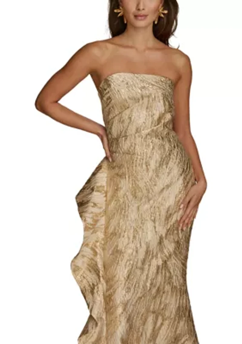 Women's Strapless Ruffle Gown