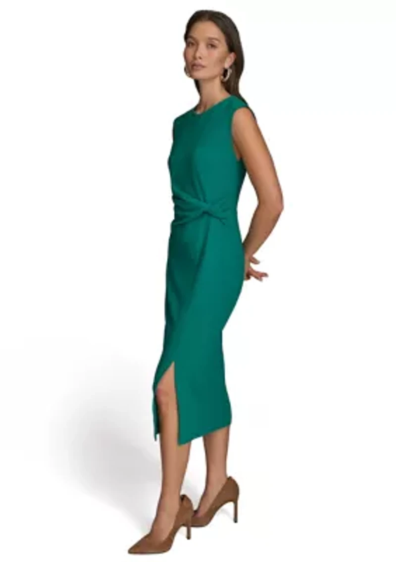 Women's Cap Sleeve Slit Sheath Dress