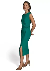 Women's Cap Sleeve Slit Sheath Dress