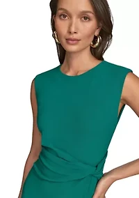 Women's Cap Sleeve Slit Sheath Dress