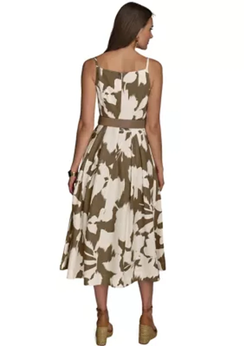 Women's Sleeveless Square Neck Floral Maxi Dress