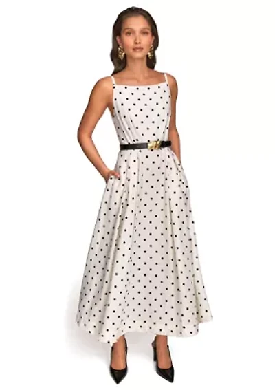 Women's Sleeveless Square Neck Maxi Belted Dress