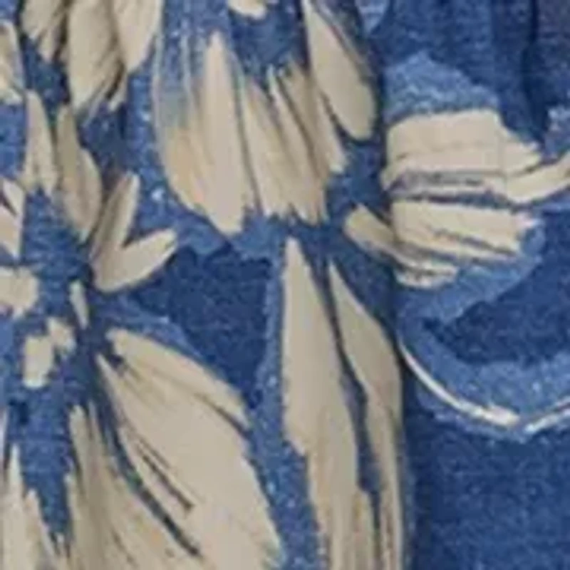 Women's Sleeveless Halter Neck Floral Print Midi Dress