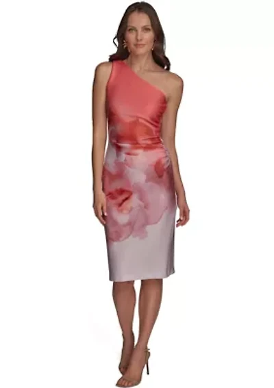 Women's Off the Shoulder Asymmetric Ombré Dress