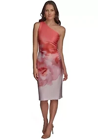 Women's Off the Shoulder Asymmetric Ombré Dress