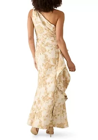 Women's Sleeveless Asymmetrical Floral Maxi Dress