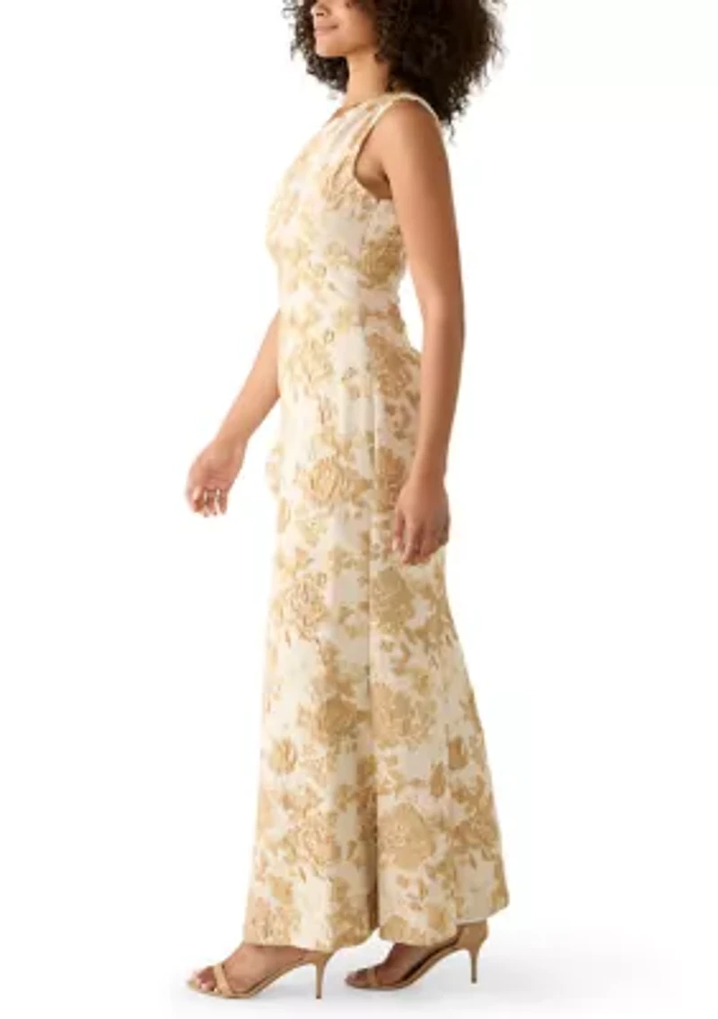 Women's Sleeveless Asymmetrical Floral Maxi Dress