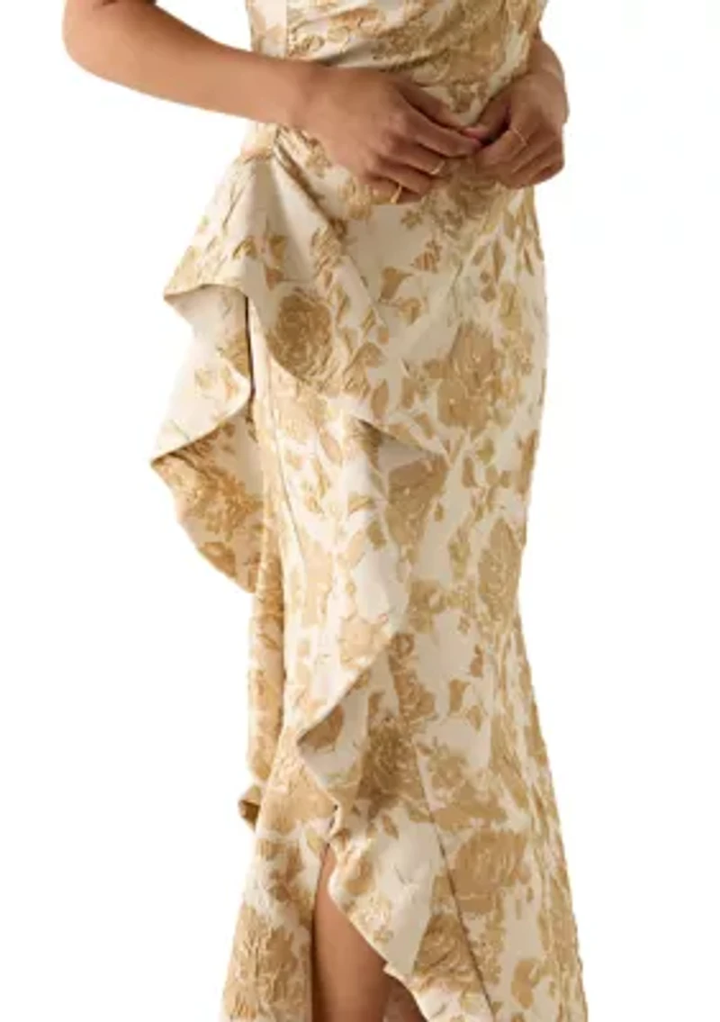 Women's Sleeveless Asymmetrical Floral Maxi Dress