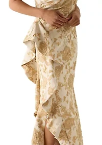 Women's Sleeveless Asymmetrical Floral Maxi Dress